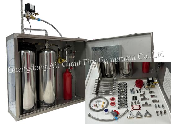 Qualität  Double Bottles Automatic Protection Restaurant Fire Suppression System Fabrik