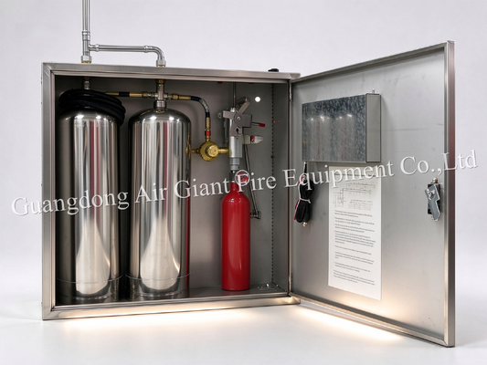 Qualität  Double Bottles Automatic Protection Kitchen Fire Suppression System with 12L Reagent Capacity for Commercial Kitchen Fire Extinguishing System Fabrik